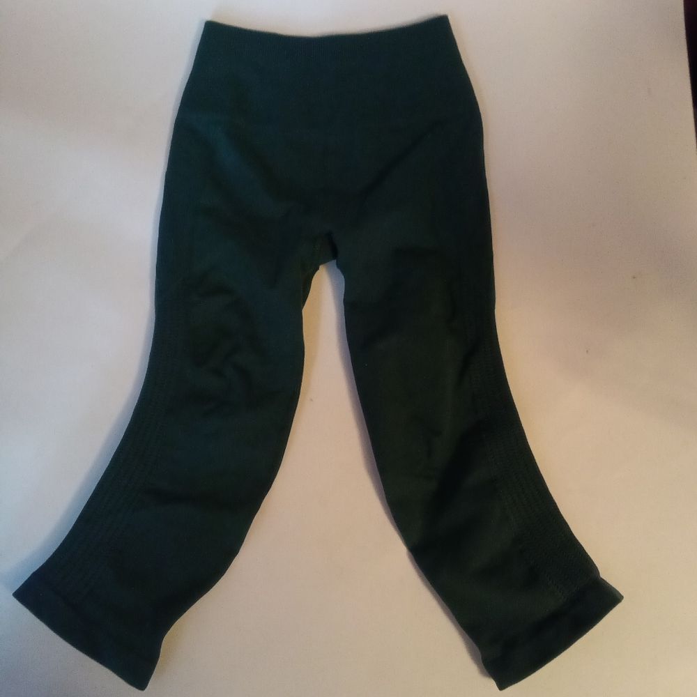 Lululemon Athletica Flow And Go Crop Leggings Deep Green - Picture 3 of 9